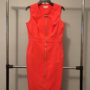 Orange Calvin Klein Zippered Dress Size 4
